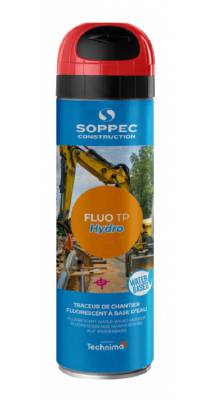 Märkfärg Soppec Fluo TP hydro 500&nbsp;ml, fluorescerande, MÄRKFÄRG FLUO TP HYDRO SOPPEC RÖD 500 ML