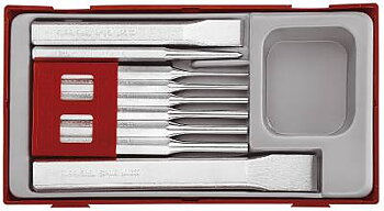 9 delars Mejsel-/dorn-/körnare sats Teng Tools TTPC09, DORN & MEJSELSATS 9 DELAR