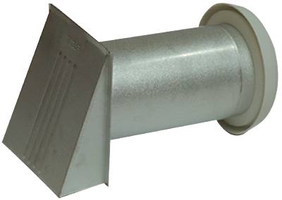 Väggventil komplett med kåpa Flexit, VÄGGVENTIL FLEXIT ALUZINKBELAGD KOMPLETT KÅPA 6X6 DIAM 125MM