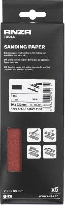 Slippapper med kardborre 5-pack ANZA, SLIPPAPPER MED KARDB P80 ANZA 80X230MM