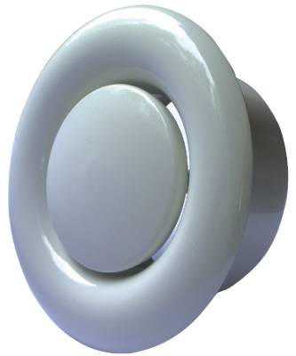 Frånluftsventil stål Flexit, FRÅNLUFTSVENTIL FLEXIT VIT STÅL DIAMETER 100MM