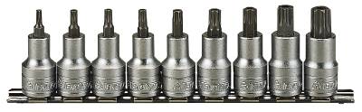 TX-hylsor i sats. Med 1/2" fyrkantsfäste. Teng Tools M1213TX /M1213TPX, HYLSSATS TPX 1/2 9 DELAR