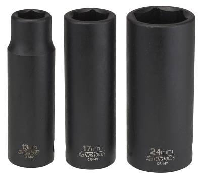 Tunnväggig krafthylsa med 1/2" fyrkantsfäste Teng Tools, KRAFTHYLSA LÅNG 1/2 24 MM ANSI