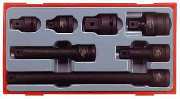 7 delars Krafthylsverktyssats med 1/2" fyrkantsfäste Teng Tools TT9207, KRAFTHYLSTILLBEHÖR 1/2 TT9207
