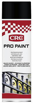 Akrylfärg / lack färg CRC Pro Paint, FÄRG SVART BLANK SPRAY 500ML PRO PAINT