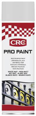 Akrylfärg / lack färg CRC Pro Paint, FÄRG VIT MATT SPRAY 500ML PRO PAINT