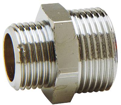 Dubbelnippel, dubbel Grunda, DUBBELNIPPEL GRUNDA FÖRKROMAD G3/4 X G3/8 - 2