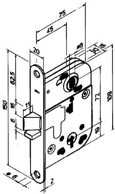 Innerdörrlås Abloy 2014, LÅSHUS 2014 ABLOY MED 1 NYCKEL EPOXI - 2