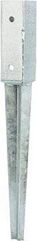 Stolpfundament med hål, STOLPFUNDAMENT FÖRZINKAD 96X96X2MM