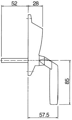 Säkerhetshandtag Fix 844S, 876S, SÄKERHETSHANDTAG 876S FIX M CYLINDER 2 NYCKL RAKT MATTFÖRKR - 2