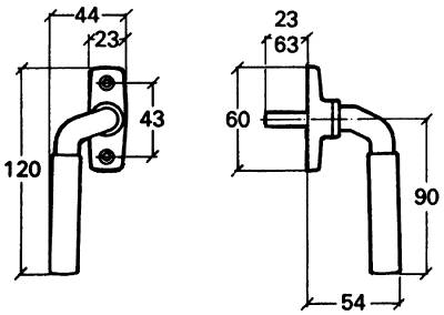 Handtag fix 42 vänster CH - Assa - 3