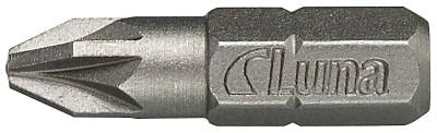 Bits för Pozidriv kryss-spår 25 mm Luna, BITS PZ2 25MM 2 PACK FÄSTE 1/4