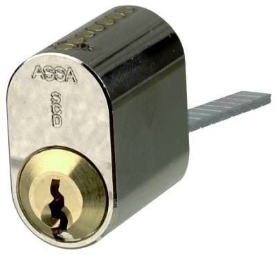 Låscylinder/cylindersatser ASSA Basic 1300-serien, CYLINDER 1307 ASSA MED 3 NYCKLAR MATTFÖRKROMAD
