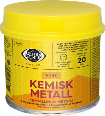 Spackel Kemisk metall Plastic Padding, SPACKEL KEMISK METALL 460ML PLASTIC PADDING KEMISK METALL