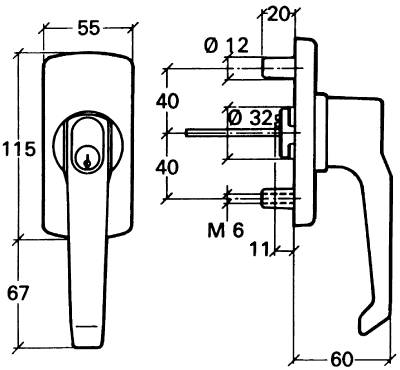 Ytterhandtag 1105 svart PP - Assa - 2