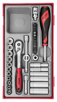 35 delars Hylsnyckelsats. Med 1/4'' fyrkantsfäste Teng Tools TT1435, HYLSNYCKELSATS 1/4 TT1435