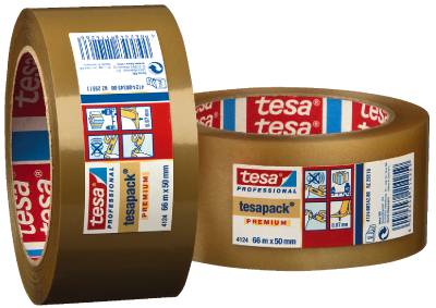 Packtejp PVC tesa 4124, PACKTEJP 57174 4124 TESA TRANSPARENT 38MMX66M
