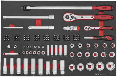 126 delars Hylsnyckelsats med 1/4" och 1/2" fyrkantsfäste Teng Tools TTESK126, HYLSNYCKELSATS EVA 1/4 & 1/2 TTESK126