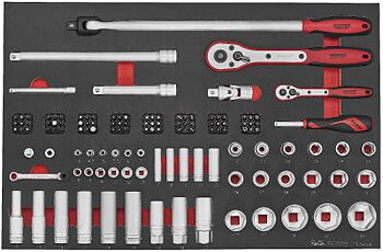 126 delars Hylsnyckelsats med 1/4" och 1/2" fyrkantsfäste Teng Tools TTESK126, HYLSNYCKELSATS EVA 1/4 & 1/2 TTESK126