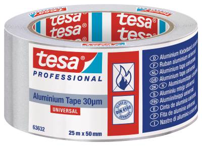 Aluminiumtejp tesa 63632, ALUMINIUMTEJP 63632 TESA 25M × 50MM