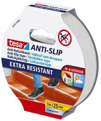 Halkskyddstejp tesa, HALKSKYDDSTEJP 55587 TESA TRANSPARENT 25MMX5M - 5