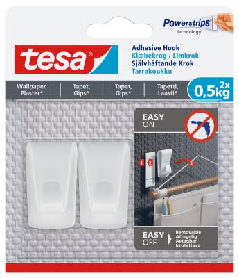 Självhäftande krok för tapet och gips Tesa, KROK SJÄLVHÄFTANDE TESA DEKORATION 1KG 2ST