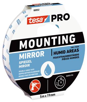 Monteringstejp Tesa Pro Mirror, MONTERINGSTEJP 66952 TESA PRO MIRROR 19MMX5M