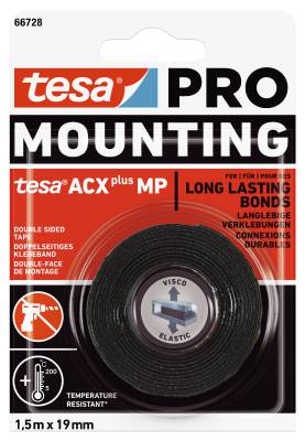 Monteringstejp Tesa Pro ACX+ MP, MONTERINGSTEJP 66728 TESA PRO ACX+ 19MMX1,5M