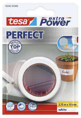 Vävtejp Tesa 4651, 56342, 56344, VÄVTEJP 56342 TESA VIT PLASTBELAGD 19MMX2,75M - 10