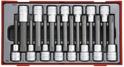 15 delars Bitshylssats för Ribe och XZN-spår, 1/2'' fyrkantsfäste Teng Tools TTRS15, HYLSBITSSATS XZN/RIBE 15 DELAR