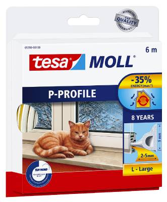P-list självhäftande tesa 5390, 5391, 5570, TÄTNINGSLIST 5390 P-PROFIL TESA BRUN SJÄLVHÄFT 5,5X9MM 6M