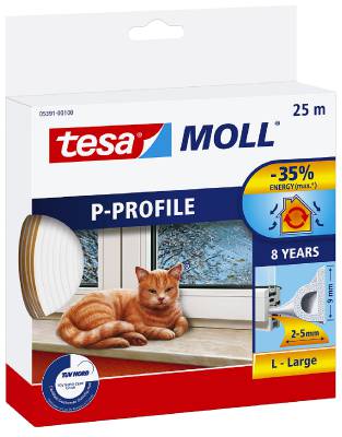 P-list självhäftande tesa 5390, 5391, 5570, TÄTNINGSLIST 5390 P-PROFIL TESA BRUN SJÄLVHÄFT 5,5X9MM 6M - 3