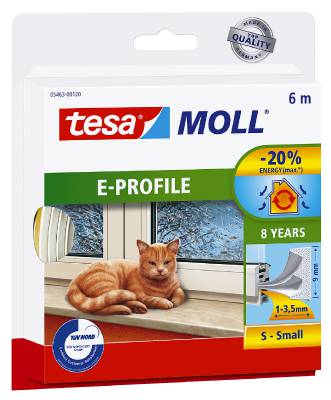 E-list självhäftande tesa 5463, 5464, 5570, TÄTNINGSLIST 55701 E-PROFIL TESA BRUN SJÄLVHÄFT 4X9MM 100M