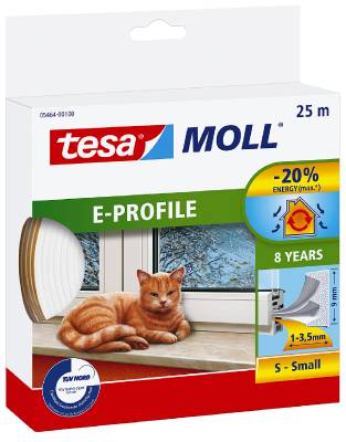 E-list självhäftande tesa 5463, 5464, 5570, TÄTNINGSLIST 55701 E-PROFIL TESA BRUN SJÄLVHÄFT 4X9MM 100M - 3