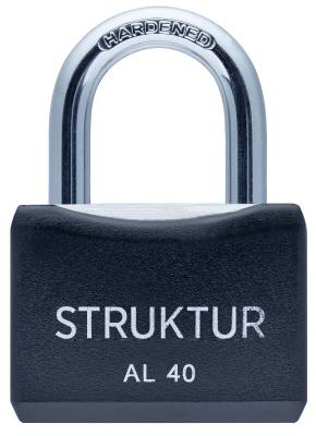 Hänglås MILLERS ALU 40, HÄNGLÅS MILLERS ALUMINIUM SVART 40