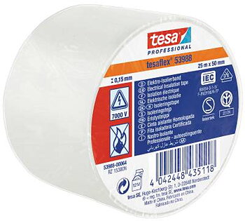 Eltejp Tesa flex 53988, ELTEJP TESAFLEX 53988 TESA VIT S-MÄRKT 50MMX25M