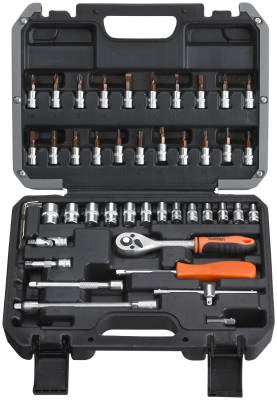 46 delars Hylsnyckelsats 1/4'' Harden, HYLSNYCKELSATS 1/4 46 DELAR