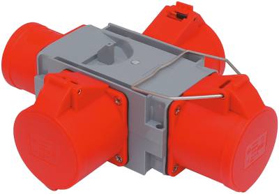 Grenuttag utan kabel CEE – 3 st. CEE BYGG-STRÖM, GRENUTTAG 3-VÄGS BYGG-STRÖM IP44 32A/400V 3X432-6 - 2