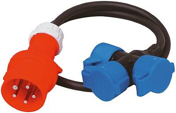 Grenuttag 3-vägs CEE - 3st schuko BYGG-STRÖM, GRENUTTAG 3-VÄGS BYGG-STRÖM CEE 416 - 3ST SCHUKO 5G1,5 1M