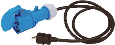 Övergångsadapter med kabel schuko - CEE 216-6 MALMBERGS, ÖVERGÅNGSKABEL MALMBERGS 16A SCHUKO-CEE 216P6 1,5M