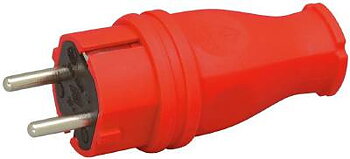 Stickpropp med jord gummi röd Malmbergs, STICKPROPP MED JORD MALMBERGS GUMMI IP44 RÖD