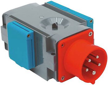 Grenuttag 3-vägs Bygg-Ström, GRENUTTAG 3-VÄGS BYGG-STRÖM IP44 16A/400V - 3X SCHUKO