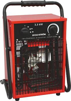 Byggvärmefläktar Bygg-ström, VÄRMEFLÄKT BYGG MED STATIV BYGG-STRÖM RÖD 230V 3,3KW IP44