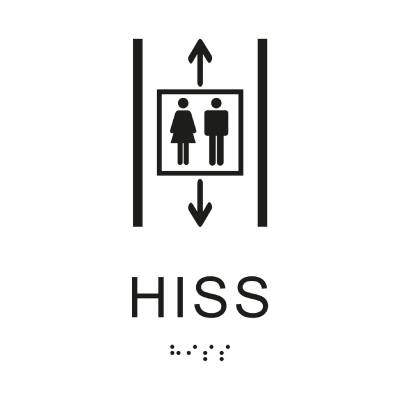 Taktil Skylt Hiss Unigraphics, SKYLT UNIGRAPHICS HISS TAKTIL VIT 150X150MM