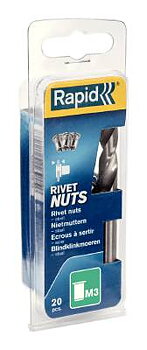 Blindnitsmutter plan Rapid, RAPID BLINDNITSMUTTER M3 STÅL/KROM