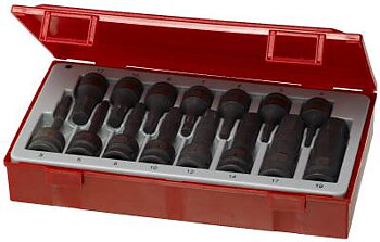 15 delars Krafthylsbitssats (insex) för inv. sexkanthål Teng Tools TT9015HX, KRAFTHYLSBITSSATS SEXKANT 15 DELAR