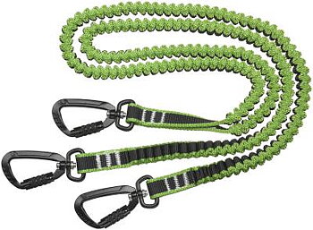 Stropp elastisk med 3 karbinhakar, STROPP ELASTISK 3 KARBINHAKAR