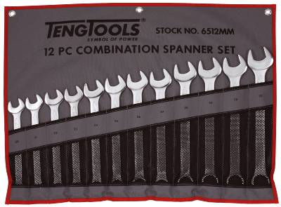 U-ringnyckar i sats Teng Tools 6507JMM / 6509AF, U-RINGNYCKELSATS 1/4-3/4 TUM 6509AF 9 DELAR