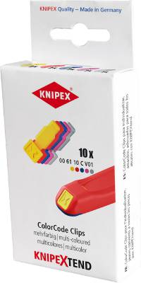 Clips med färgkod 00 61 10 C V01 Knipex, CLIPS 00 61 10 C V01 KNIPEX KNIPEXTEND FLERA FÄRGER 10ST