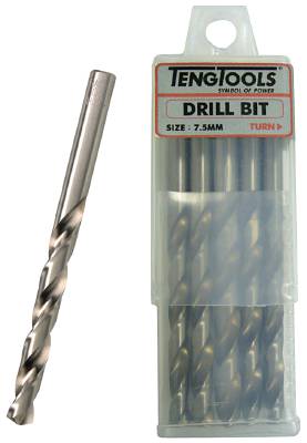 Spiralborr, kort Teng Tools DBX, SPIRALBORRAR 7.5MM 10ST